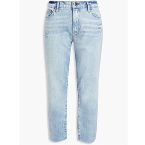 NWT Frame Le Garcon cropped distressed mid-rise straight-leg jeans